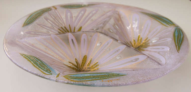 Large Fused Glass Bowl by Higgins In Excellent Condition In St. Louis, MO