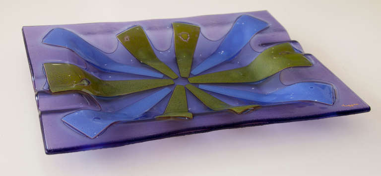 Mid-Century Fused Art Glass by Michael & Frances Higgins In Excellent Condition In St. Louis, MO