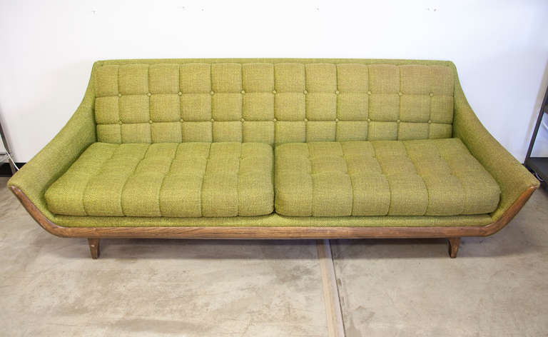Adrian Pearsall Wood Framed Mid-Century Sofa In Excellent Condition In St. Louis, MO