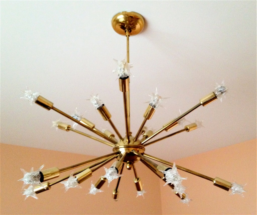 American 1950's Sputnik Starburst Chandelier 24 Arm