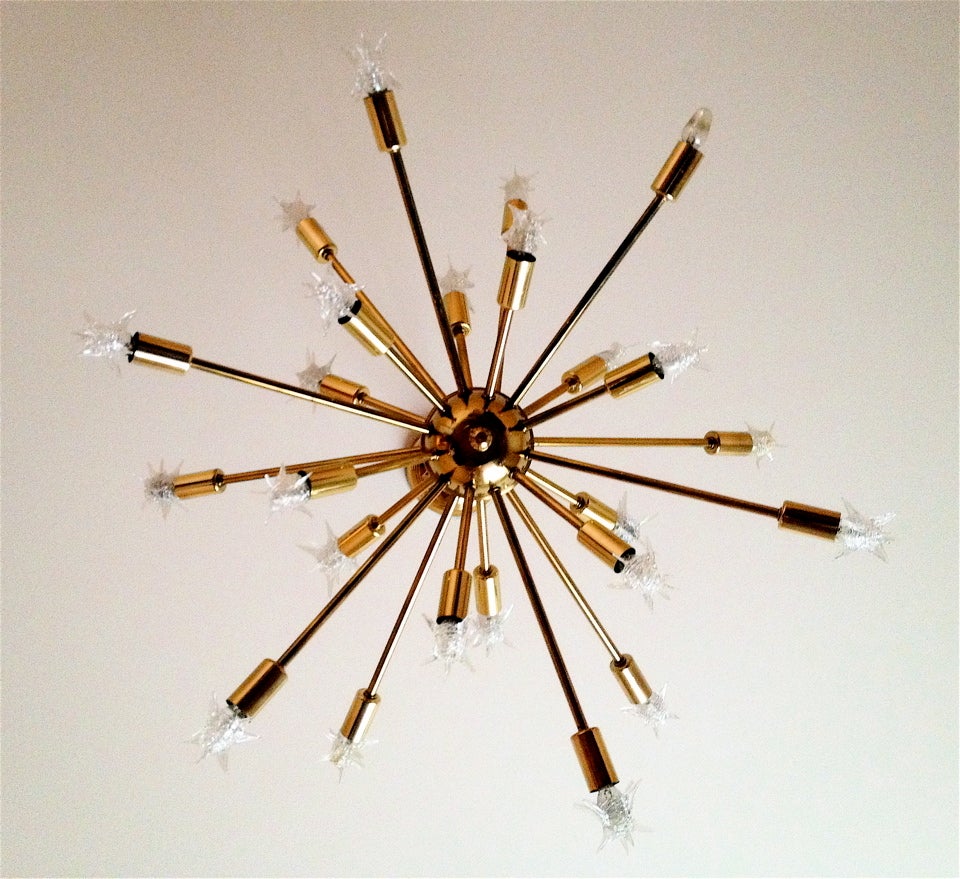 Mid-20th Century 1950's Sputnik Starburst Chandelier 24 Arm