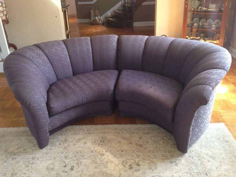 Contemporary Curved Designer Sofa In Excellent Condition In St. Louis, MO