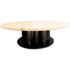 Organic Travertine Top Coffee Table