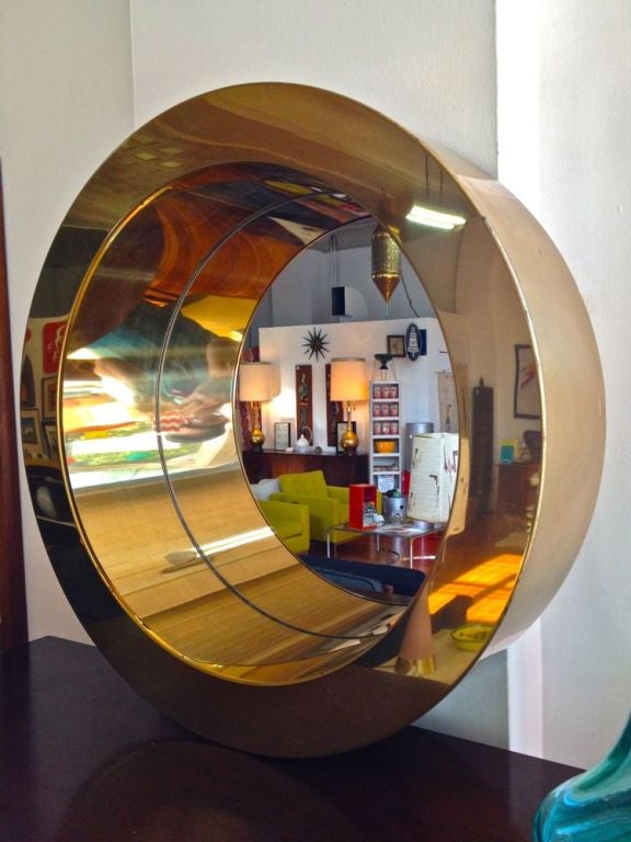 Curtis Jere Porthole Mirror in Brass