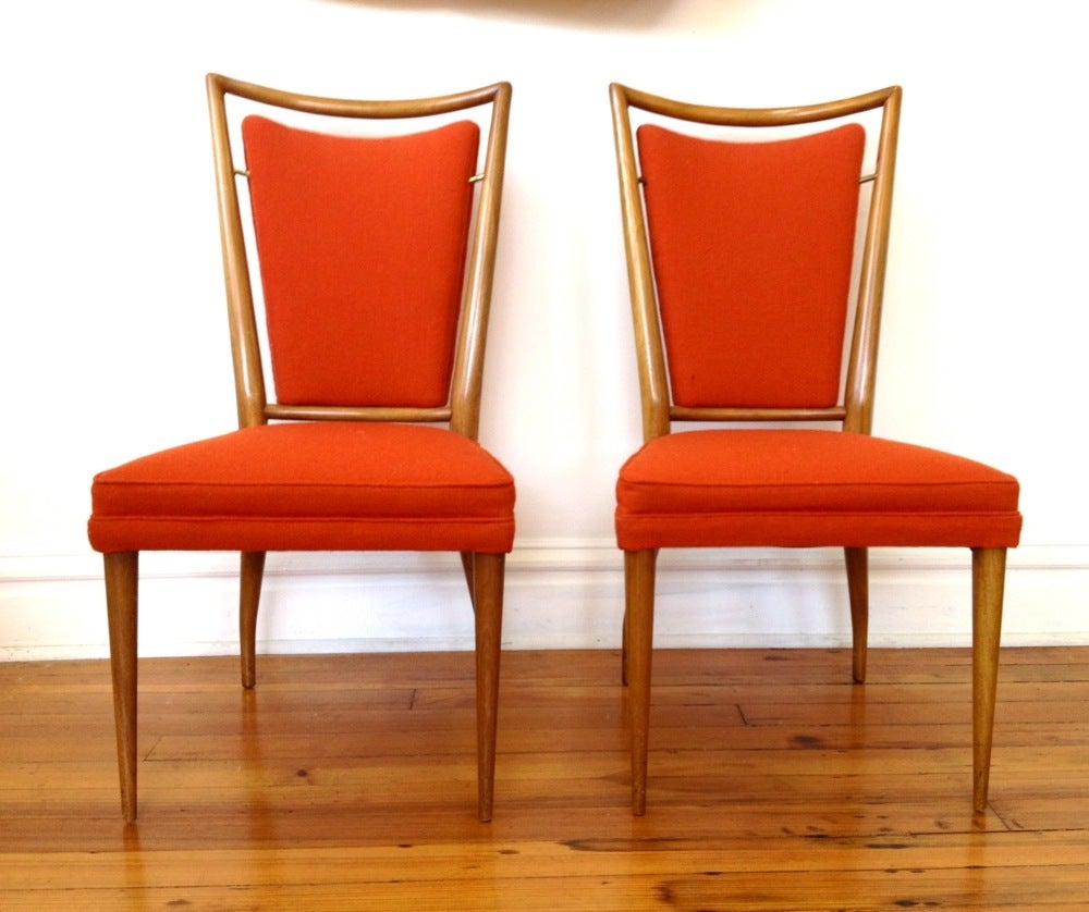 Wood Set of Six Widdicomb Dining Chairs