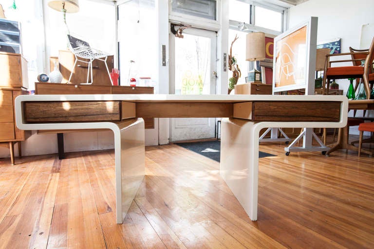William Sklaroff for Vectra Fiberglass + Rosewood Desk at 1stDibs