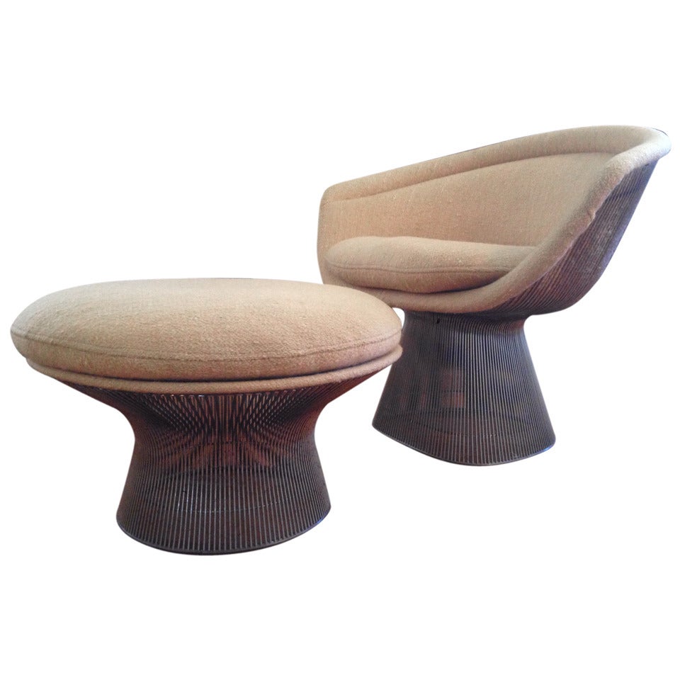 Warren Platner Lounge Chair with Ottoman for Knoll