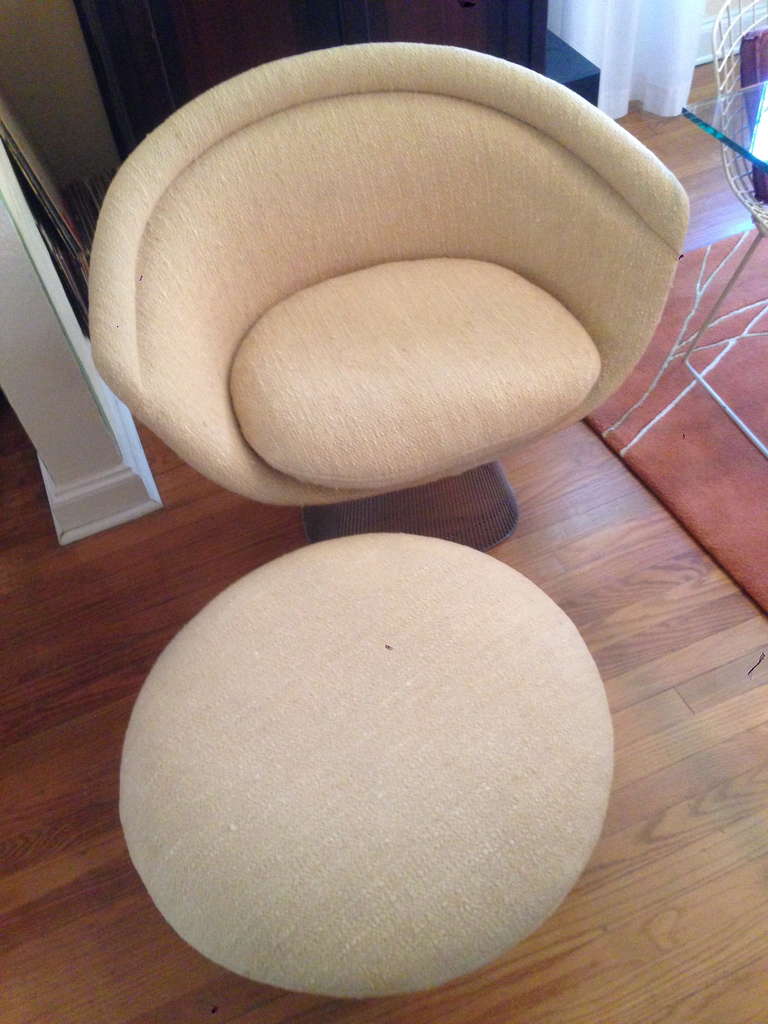 Mid-Century Modern Warren Platner Lounge Chair with Ottoman for Knoll