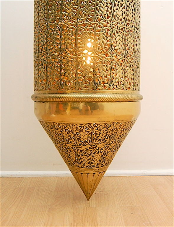 Indian Pierced Brass Moroccan Pendant Light