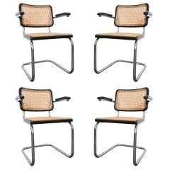 Antique 4 Cesca Arm Chairs by Marcel Breuer