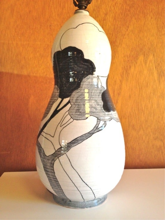 Hand Painted Italian Ceramic Table Lamp by Ernestine 1