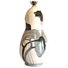 Hand Painted Italian Ceramic Table Lamp by Ernestine