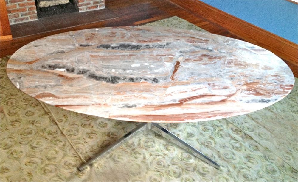 Florence Knoll Oval Marble Top Dining Table 4