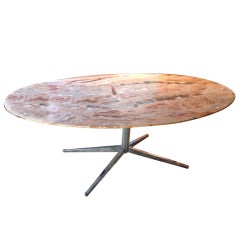 Florence Knoll Oval Marble Top Dining Table