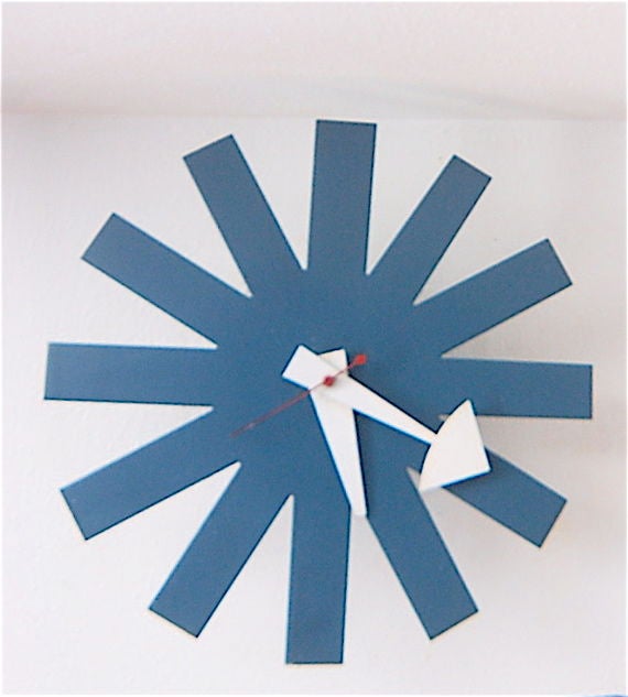 Blue George Nelson Asterisk Clock for Howard Miller 1953.