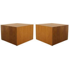 Pair of Pedestal Display End Tables after Milo Baughman