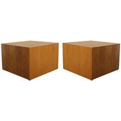 Pair of Pedestal Display End Tables after Milo Baughman