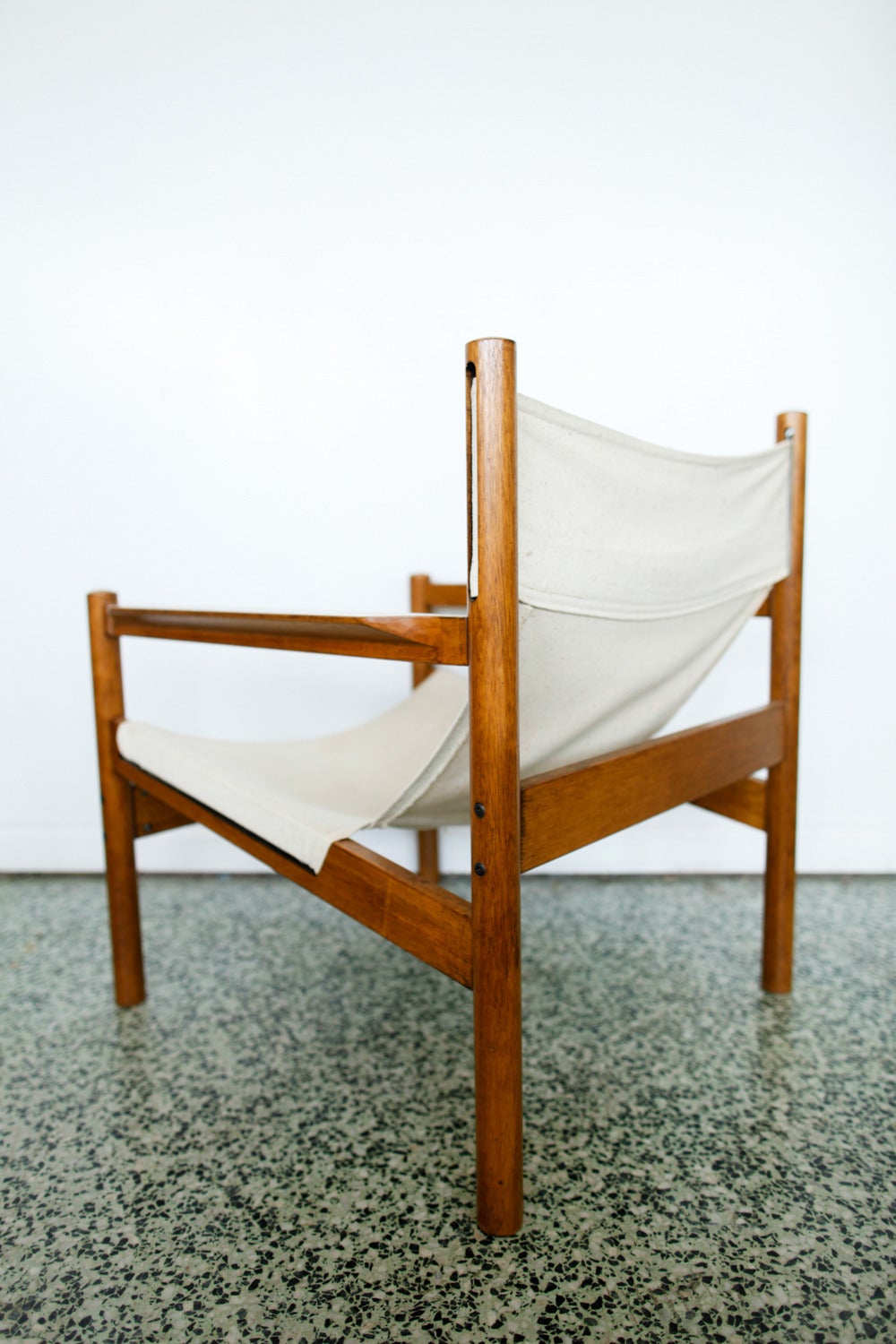 Mid-Century Modern Pair of Mid-Century Michel Arnoult Sling Safari Chairs, Brazil