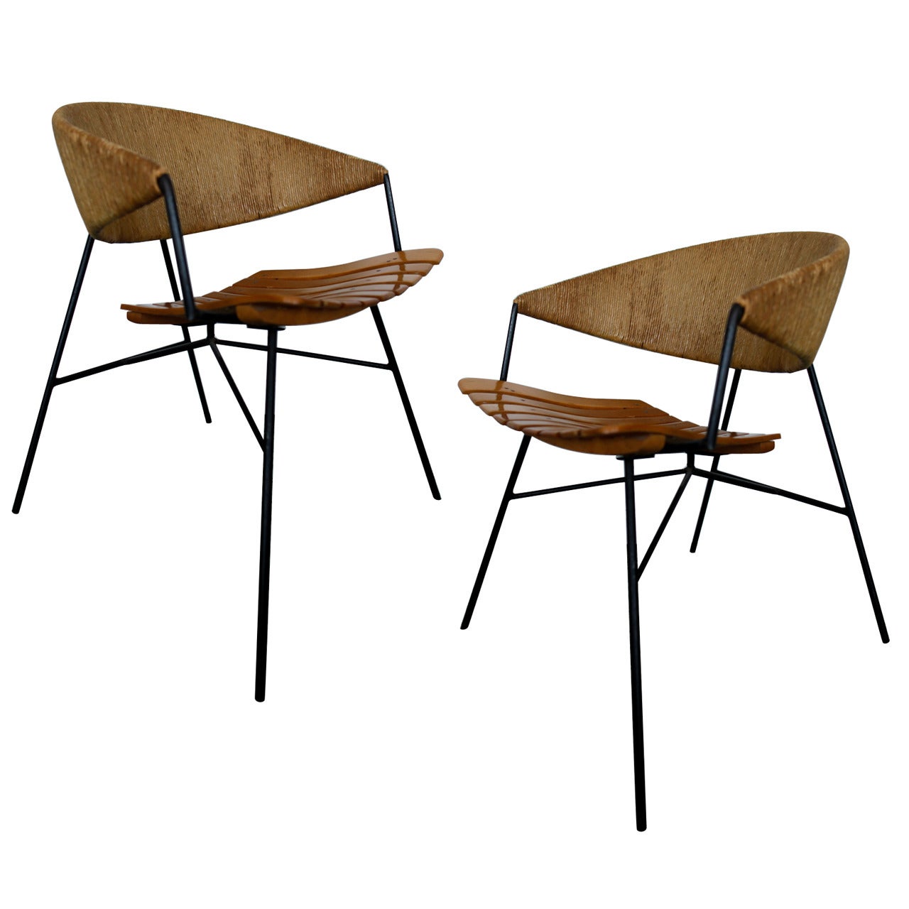 Scarce Pair of Arthur Umanoff Lounge Chairs