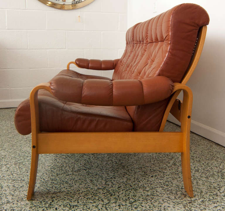 Mid-20th Century Danish Modern Leather Sofa