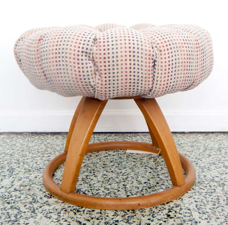 Very nice Art Deco Mid-Century Heywood Wakefield pouf stool. We have two available.