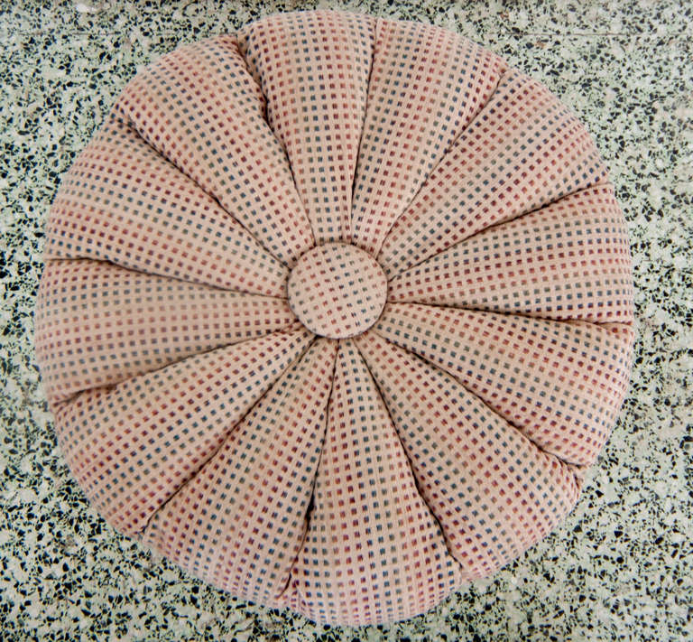 Heywood Wakefield Pouf-Hocker aus der Mitte des Jahrhunderts (amerikanisch)
