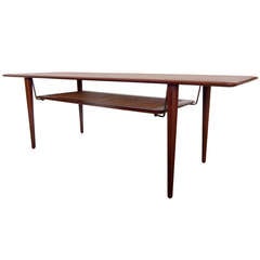 Solid Teak Danish Modern Coffee Table Designed by Peter Hvidt