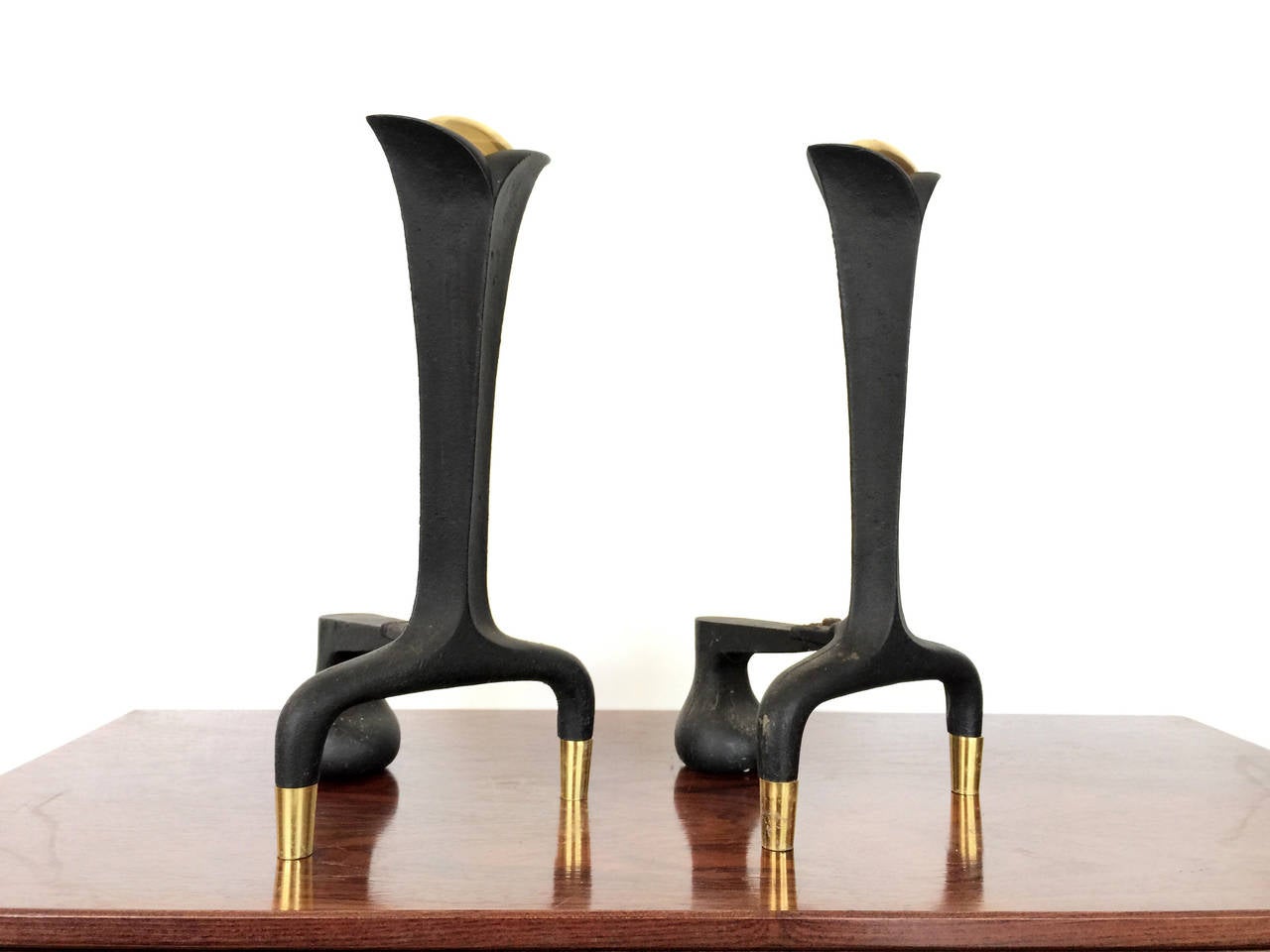 Mid-Century Andirons by Donald Deskey for Ward Bennett 4