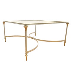 LaBarge Style Square Sliver and Brass Coffee Table