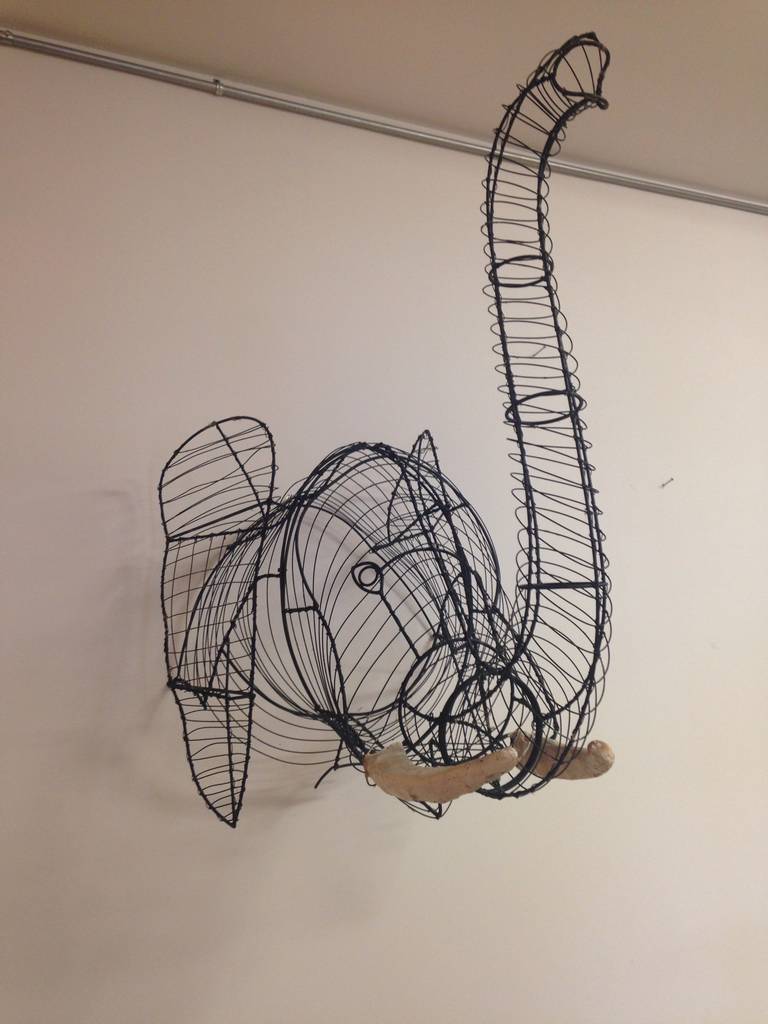 American Stunning Elephant Wire Wall Sculpture