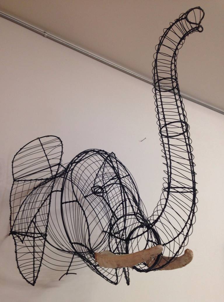 wire sculpture elephant