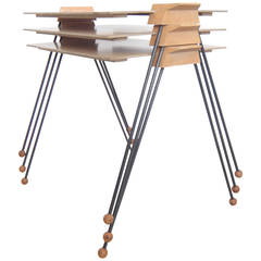 Set of Three Mid-Century Modern Stacking Trays, Ball Feet