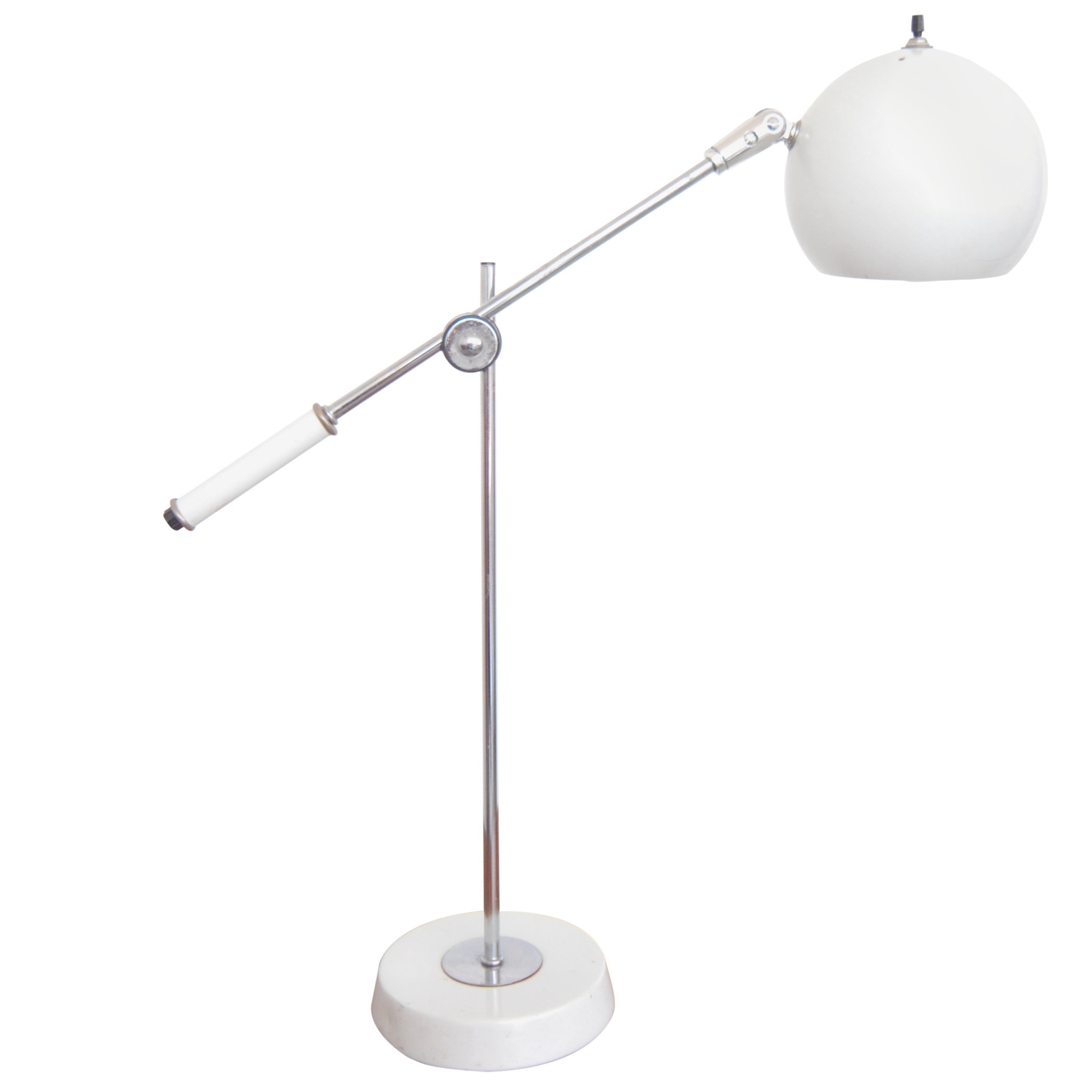 White Lightolier Ball Table Desk Lamp