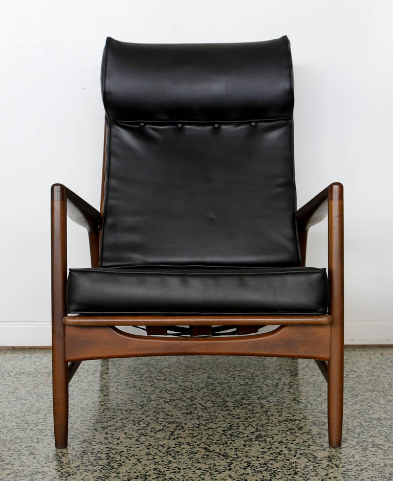 Mid-Century Modern Ib Kofod Larsen Lounge Chair and Ottoman