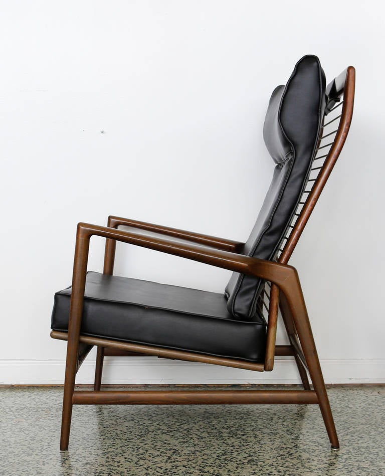 Danish Ib Kofod Larsen Lounge Chair and Ottoman