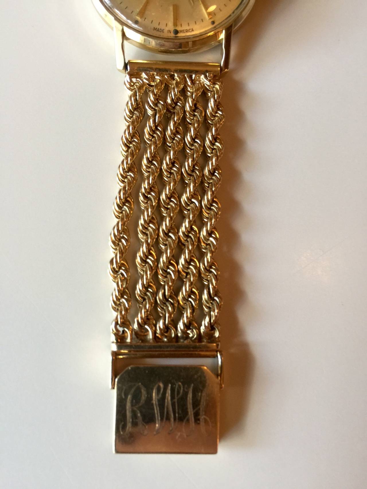 20th Century 14k Gold Rosalie Wynn Hearst Monogramed Watch