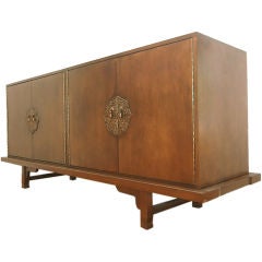 Modular James Mont Style Asian Modern Credenza Cabinet