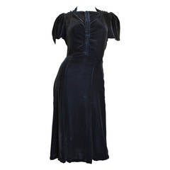 1940's Silk Velvet Dress