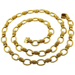 Long Textured Gold Neck Chain