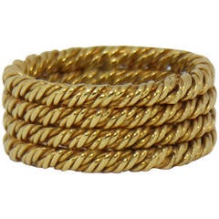 Bracelet en or Tiffany à quatre rangs de cordes torsadées