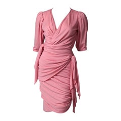 Emanuel Ungaro Wool Draped Cocktail Dress