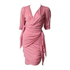 Emanuel Ungaro Wool Draped Cocktail Dress 6