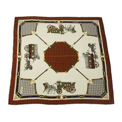 Gucci Horse and Stage Coach Equestrian Silk Scarf 12