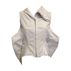 Rick Owens White Leather Paneled Vest
