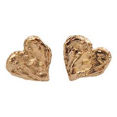 Yves Saint Laurent Golden Heart Earrings, Never Worn