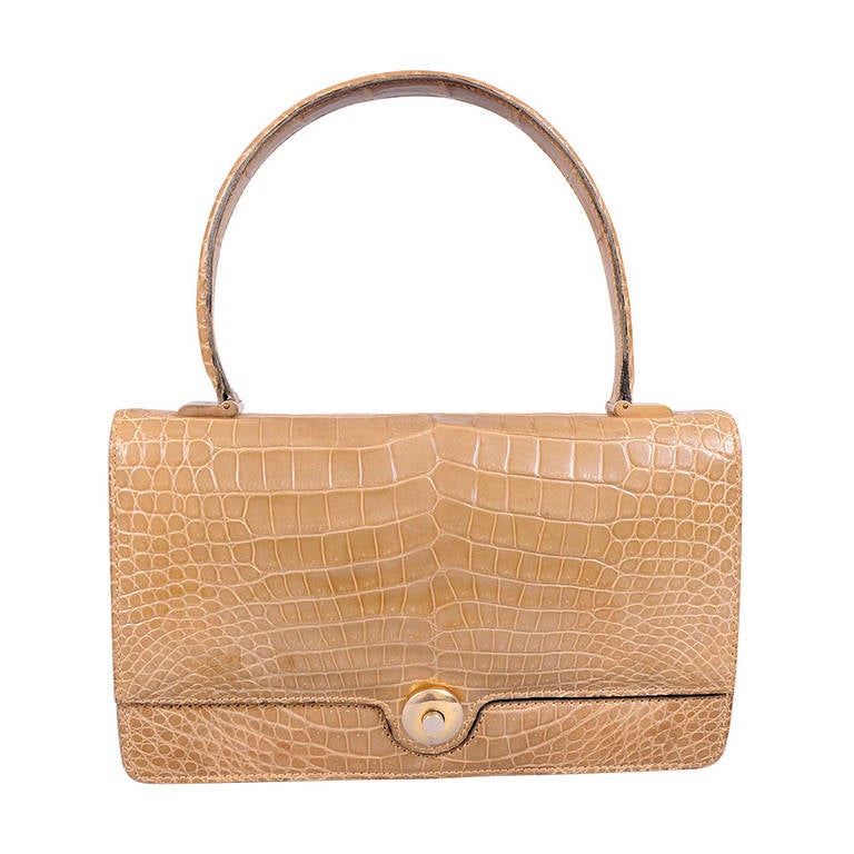 Lederer, French Made Taupe Alligator Handbag