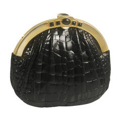 1080s Judith Leiber Alligator and Onyx Handbag