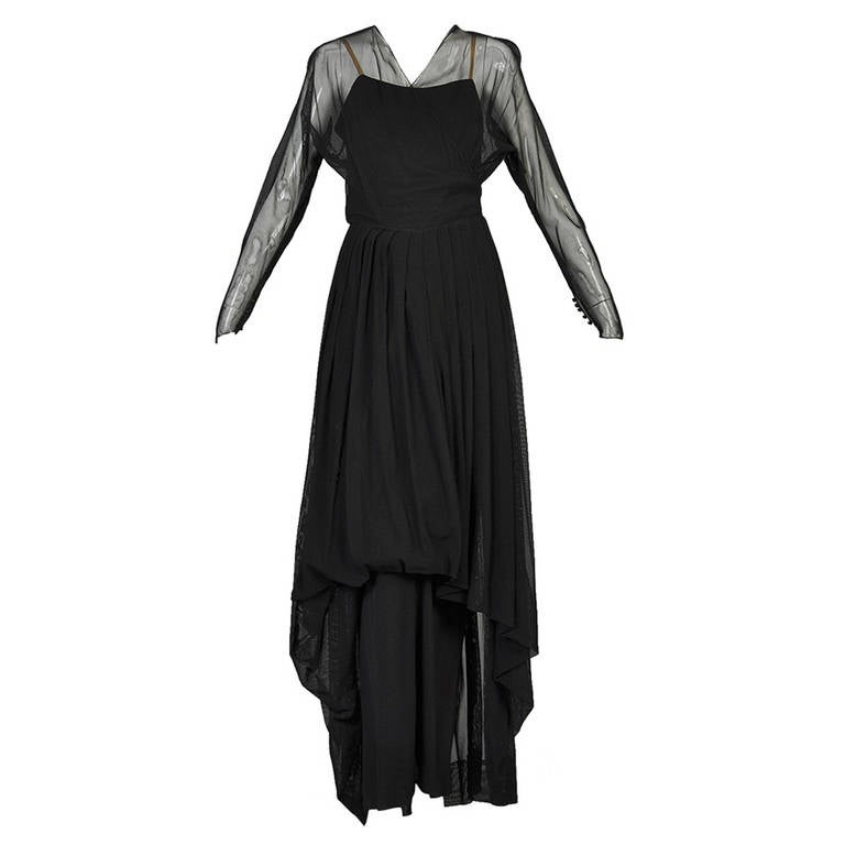 Hattie Carnegie 1940s Mesh Evening Gown For Sale