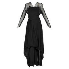 Hattie Carnegie 1940s Mesh Evening Gown