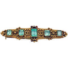 Marcus & Co. Emerald Gold Brooch